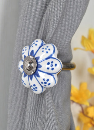 Curtain Tie Backs Hook Decorative Wall Hook-Blue (Set of Two)