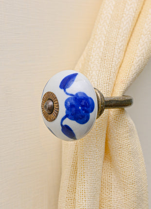 Curtain Tie Backs Hook Decorative Wall Hook-Blue (Set of Two)