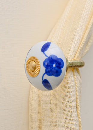 Curtain Tie Backs Hook Decorative Wall Hook-Blue (Set of Two)