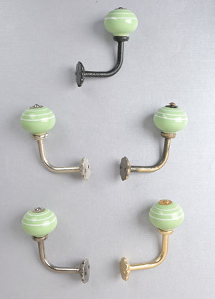 Curtain Tie Backs Hook Decorative Wall Hook- Green (Set of Two)