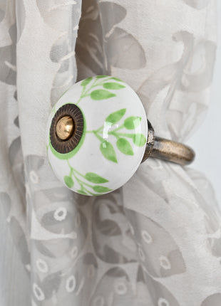 Curtain Tie Backs Hook Decorative Wall Hook-Green (Set of Two)