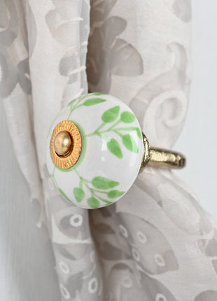 Curtain Tie Backs Hook Decorative Wall Hook-Green (Set of Two)