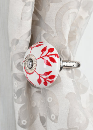 Curtain Tie Backs Hook Decorative Wall Hook- Red (Set of Two)