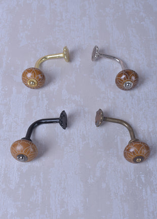Curtain Tie Backs Hook Decorative Wall Hook- Brown (Set of Two)