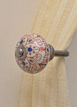 Curtain Tie Backs Hook Decorative Wall Hook- Brown Design (Set of Two)