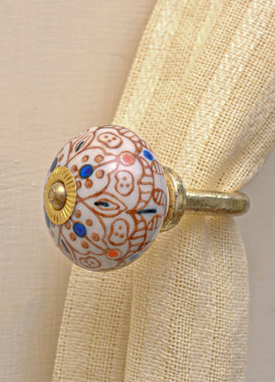 Curtain Tie Backs Hook Decorative Wall Hook- Brown Design (Set of Two)