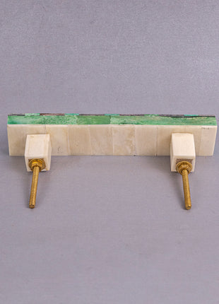 Natural Handmade Horn Bone Drawer Pull-Green, Blue and White