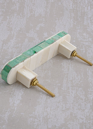 Natural Handmade Horn Bone Drawer Pull-Green White-02