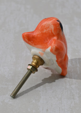 Orange frog Ceramic Cabinet knob