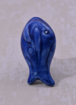 Kids Room Blue Fish Ceramic Cabinet Knob