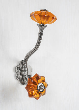 Amazing Metal Wall Hanger With Orange Glass Knob