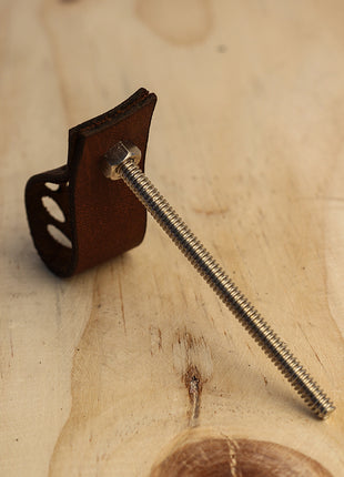 Brown Leafy Design Leather knobs