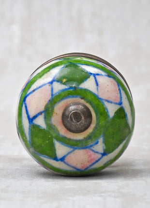 Pink & Green Beaded Knob