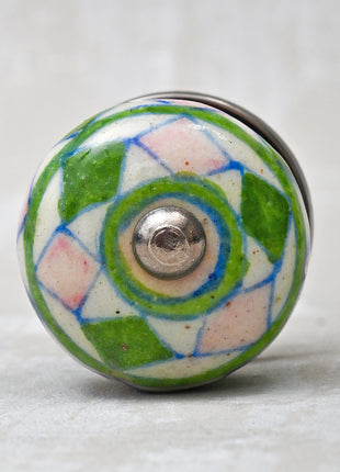 Pink & Green Beaded Knob