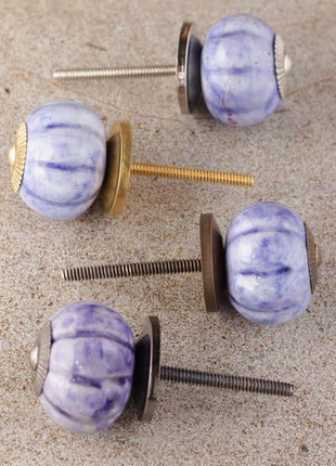 Stylish Puple Melon Shaped Ceramic Wardrobe Cabinet Knob