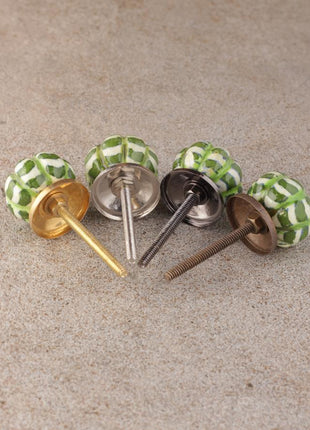 Green Ceramic Kitchen Cabinet Melon Shaped Knob