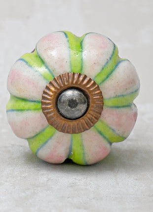 Green and Pink Ceramic Knob