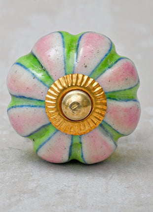 Green and Pink Ceramic Knob