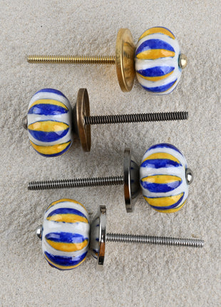 Yellow and Blue Ceramic knob