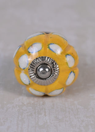 Vintage Yellow Melon Shaped Ceramic Wardrobe Cabinet Knob