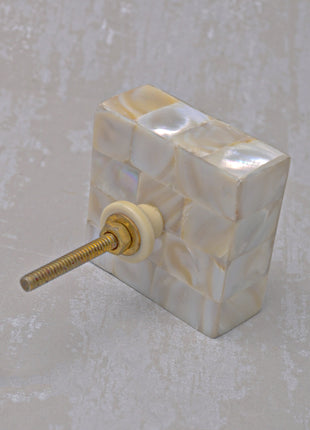 Unique Square Shaped Mother of Pearl Drawer Cabinet Knob