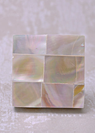 Square Shaped Mother Of Pearl Drawer Cabinet Knob