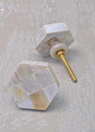 Hexagonal Shaped  Mother Of Pearl Dresser Cabinet Knob