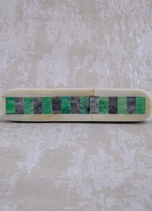 Natural Handmade Horn Bone Drawer Pull-Green Black