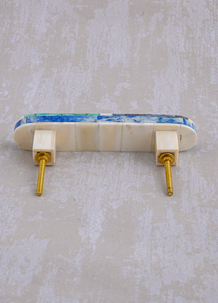 Natural Handmade Horn Bone Drawer Pull-Green Blue