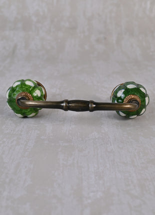 Vintage Green Melon Shaped Ceramic Wardrobe Cabinet Pull