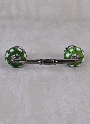 Vintage Green Melon Shaped Ceramic Wardrobe Cabinet Pull