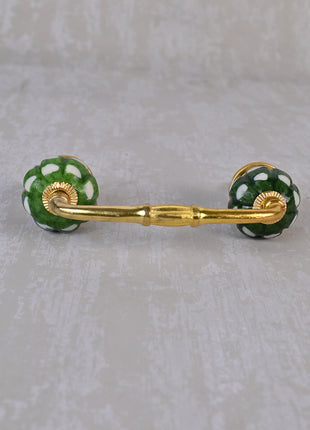 Vintage Green Melon Shaped Ceramic Wardrobe Cabinet Pull