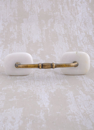 Agate Natural Gemstone Cabinet Furniture Pull - White