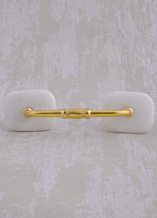 Agate Natural Gemstone Cabinet Furniture Pull - White