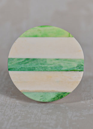 Green and White Round Shape Bone Knobs 01