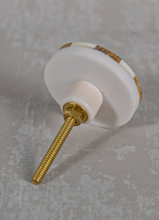 White and Brown Color Round Shape Bone Knobs