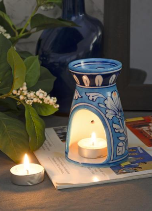 Turquoise, Blue and White Ceramic Pottery Oil Burner/Warmer