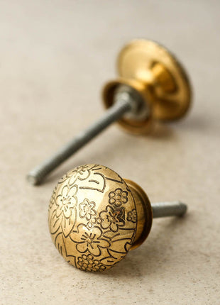 Small Metal Knob With Gold Polish
