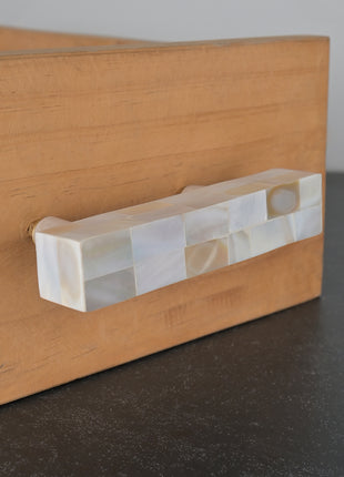 Unique Mother of Pearl Cabinet Pulls, Pulls for Drawers, Cabinet Hardware - Square Shape Pull