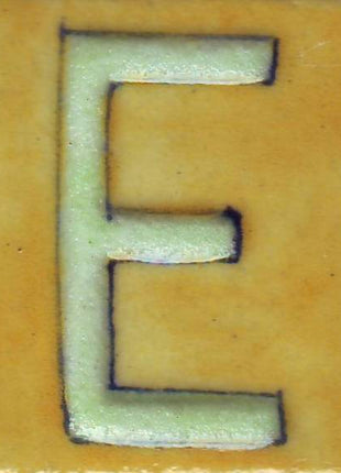 Lime Green E Alphabet Yellow Tile (2x2)