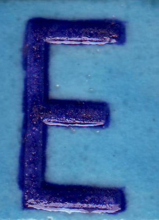 Blue E Alphabet Turquoise Base Tile (2x2)