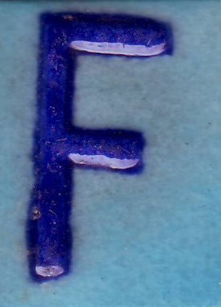 Blue F Alphabet Turquoise Base Tile (2x2)