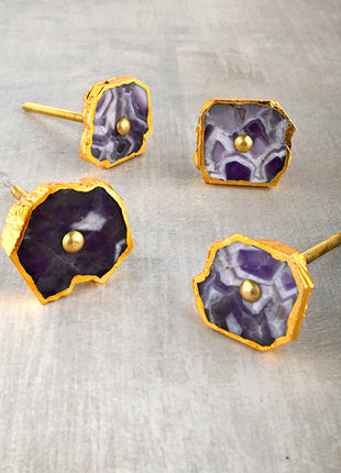 Assorted Shape Purple Agate Stone Amazing Cabinet Drawer Dresser Knob