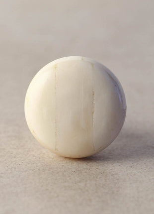 Round White And Cream Textured Resin Bone Cupboard Knob