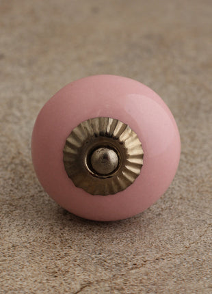 Solid Pink Handmade Ceramic Kitchen Cabinet Knob