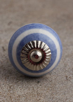 White And Light Purple Spiral Hand Painted Cabinet Knob
