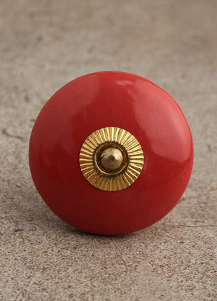 Stylish Red Handpainted Ceramic Drawer Knob