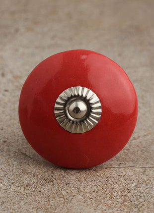 Stylish Red Handpainted Ceramic Drawer Knob