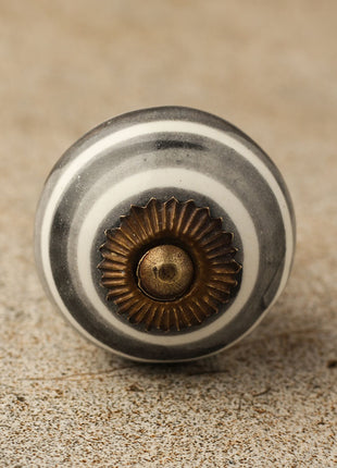 Gray and White Base Cabinet knob