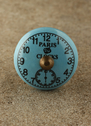 Turquoise Clock Ceramic Knob
